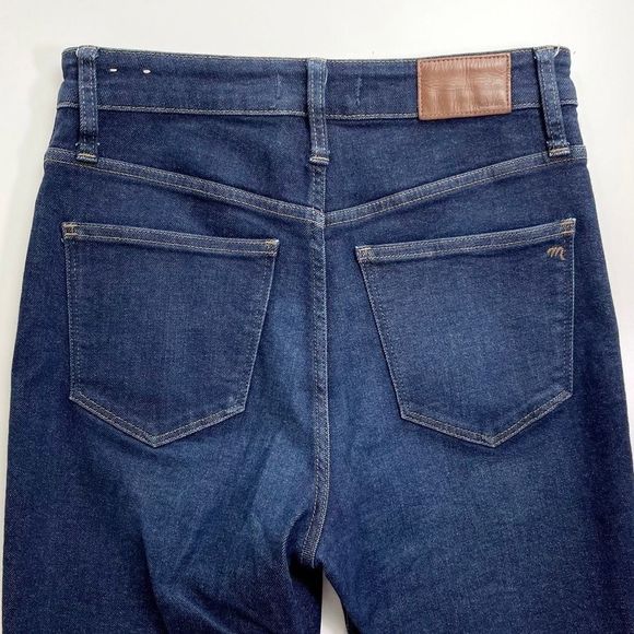 Madewell Curvy High-Rise Skinny Jean Tencel Stretch Orland Wash Dark Blue 27 - Picture 4 of 10